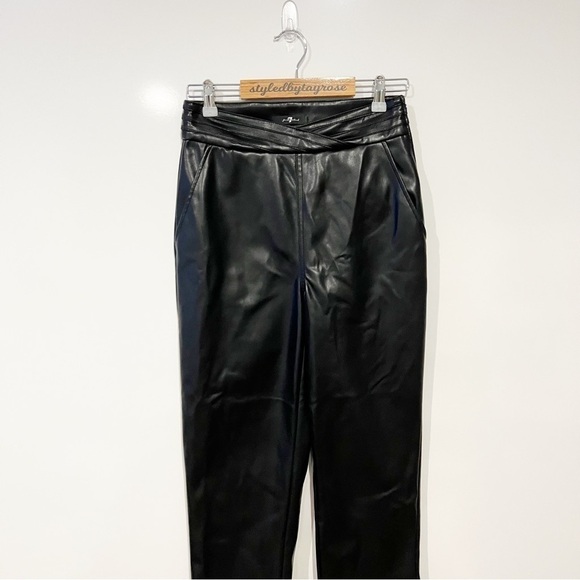 7 For All Mankind Vegan Leather Straight Leg Pants - Picture 13 of 13
